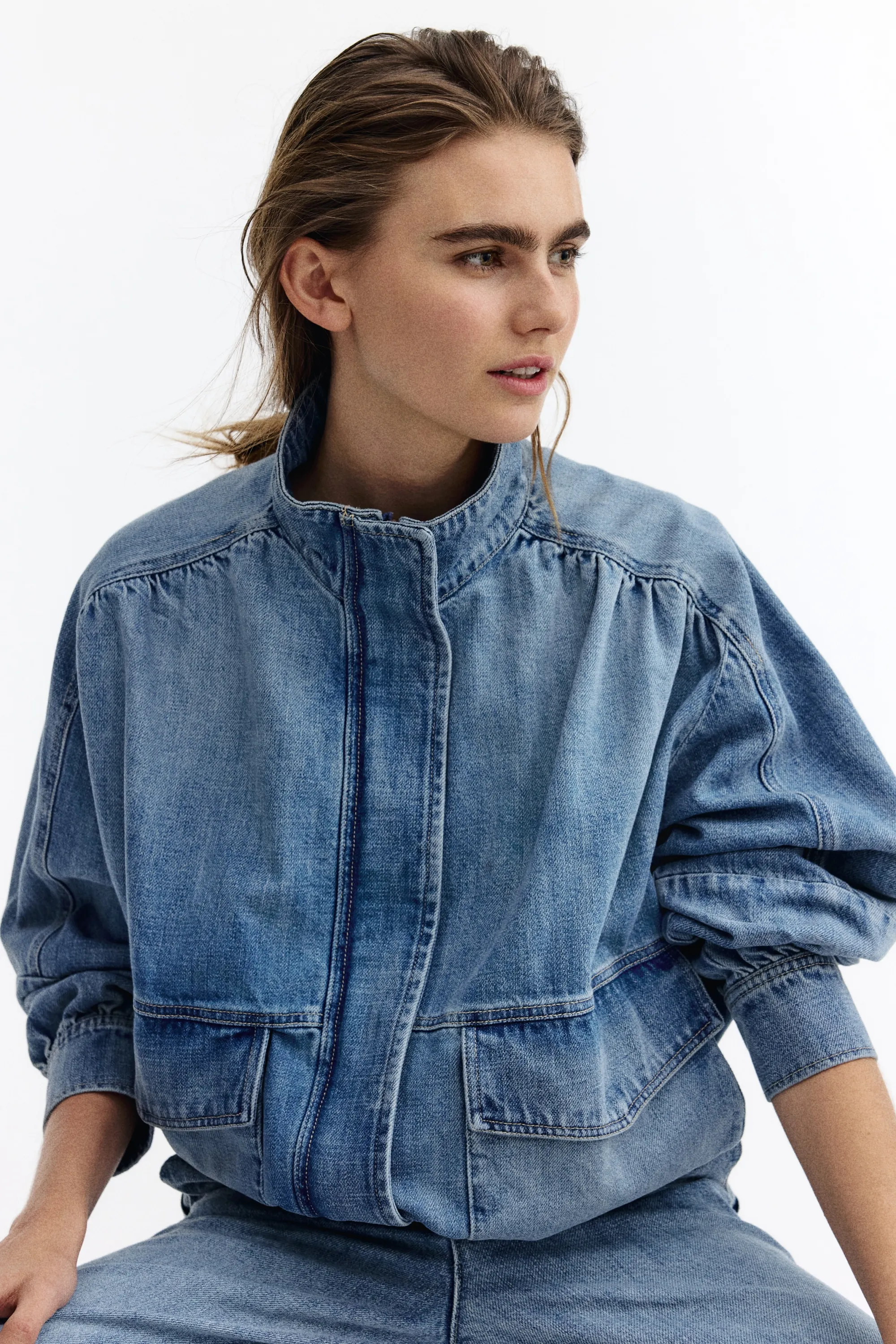 Veste oversize en denim - Bleu denim