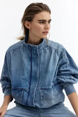 Veste oversize en denim - Bleu denim — photo 1