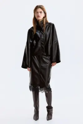 Veste en tissu enduit - Marron foncé — photo 1