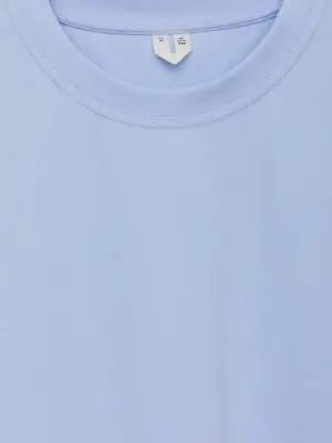 T-shirt signature structuré - Bleu ciel — photo 4
