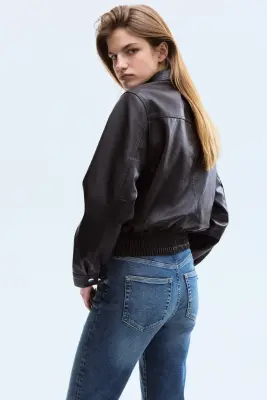 Slim High Waist Ankle Jeans - Bleu denim — photo 2