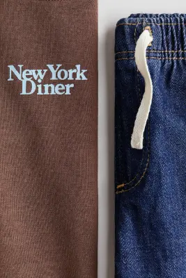 Ensemble 2 pièces sweat et pantalon jogger - Marron/New York Diner — photo 3