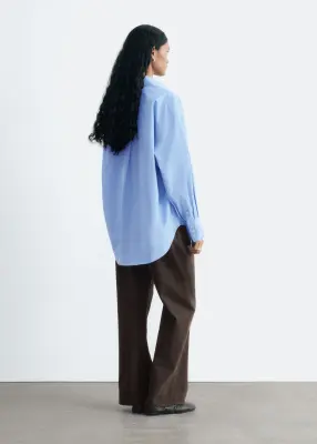 Chemise oversize en coton - Bleu — photo 5