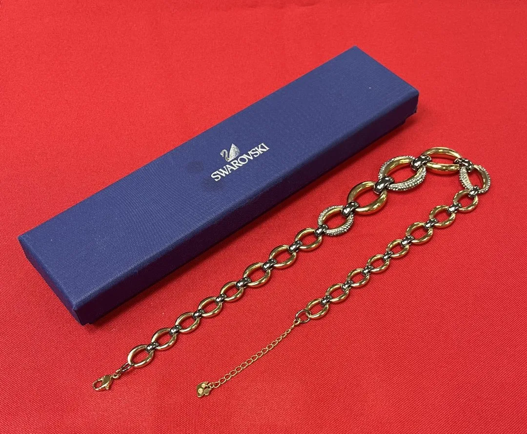 Collier metal multicolore et cristal
