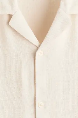 Chemise Regular Fit avec col cubain - Crème — photo 5