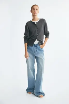 Gilet en maille fine - Gris foncé chiné — photo 2