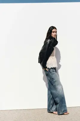 Veste oversize avec base à effet boule - Marron foncé — photo 3