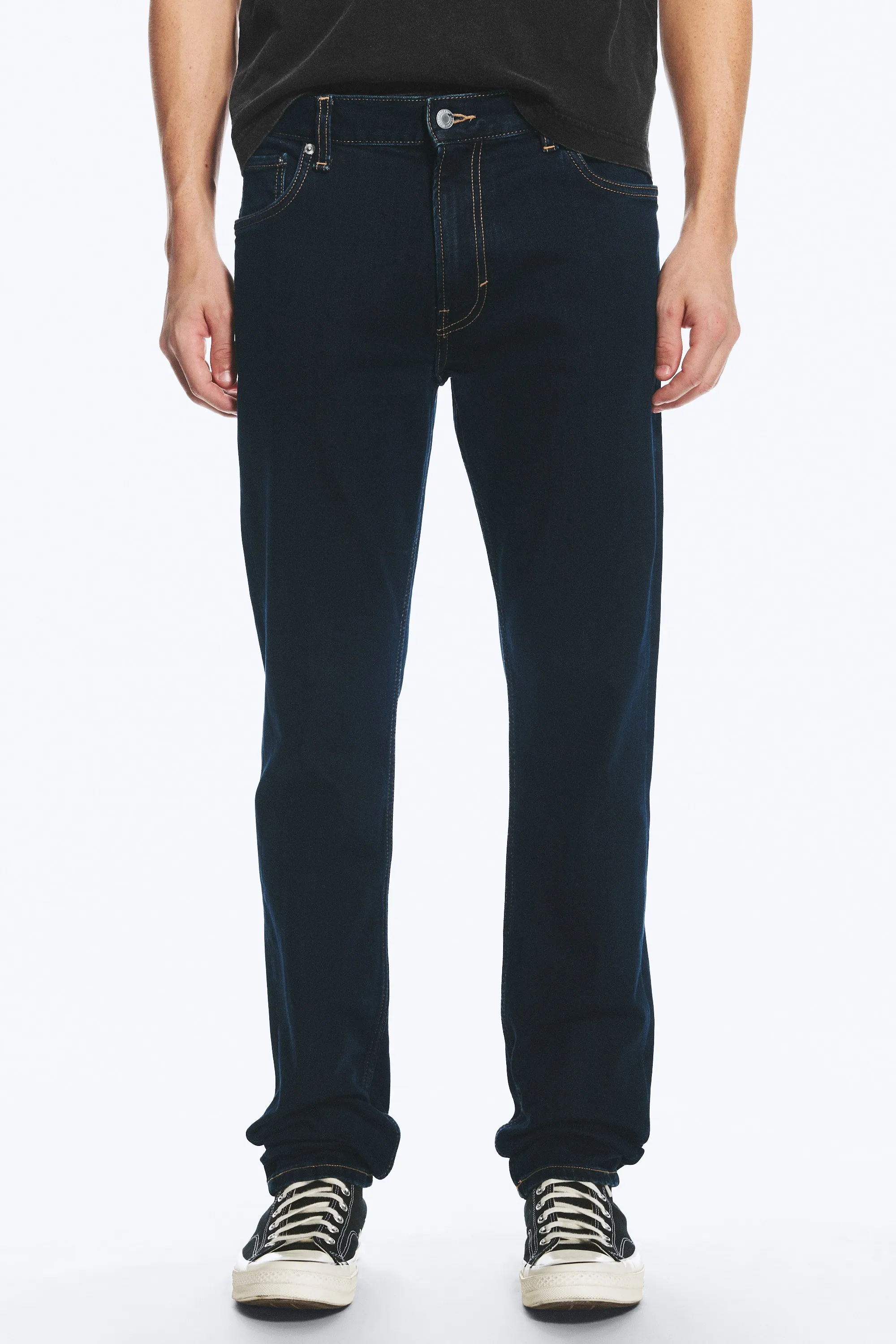 Jean droit ajusté taille mi-haute Orion - Bleu brillant - Bleu foncé