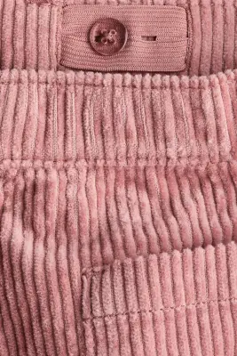 Pantalon en velours côtelé avec motifs brodés - Vieux rose/fleurs — photo 5