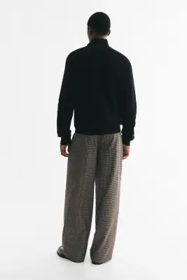 Pull Regular Fit avec col zippé - Noir — photo 3