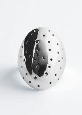 Bague à découpes en laiton - Argenté — photo 1