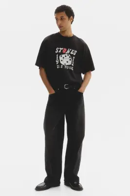 T-shirt Oversized Fit - Noir/Rolling Stones — photo 2