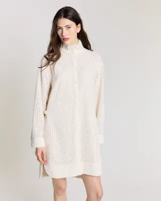 Robe Lioren guipure carreaux écru — photo 1