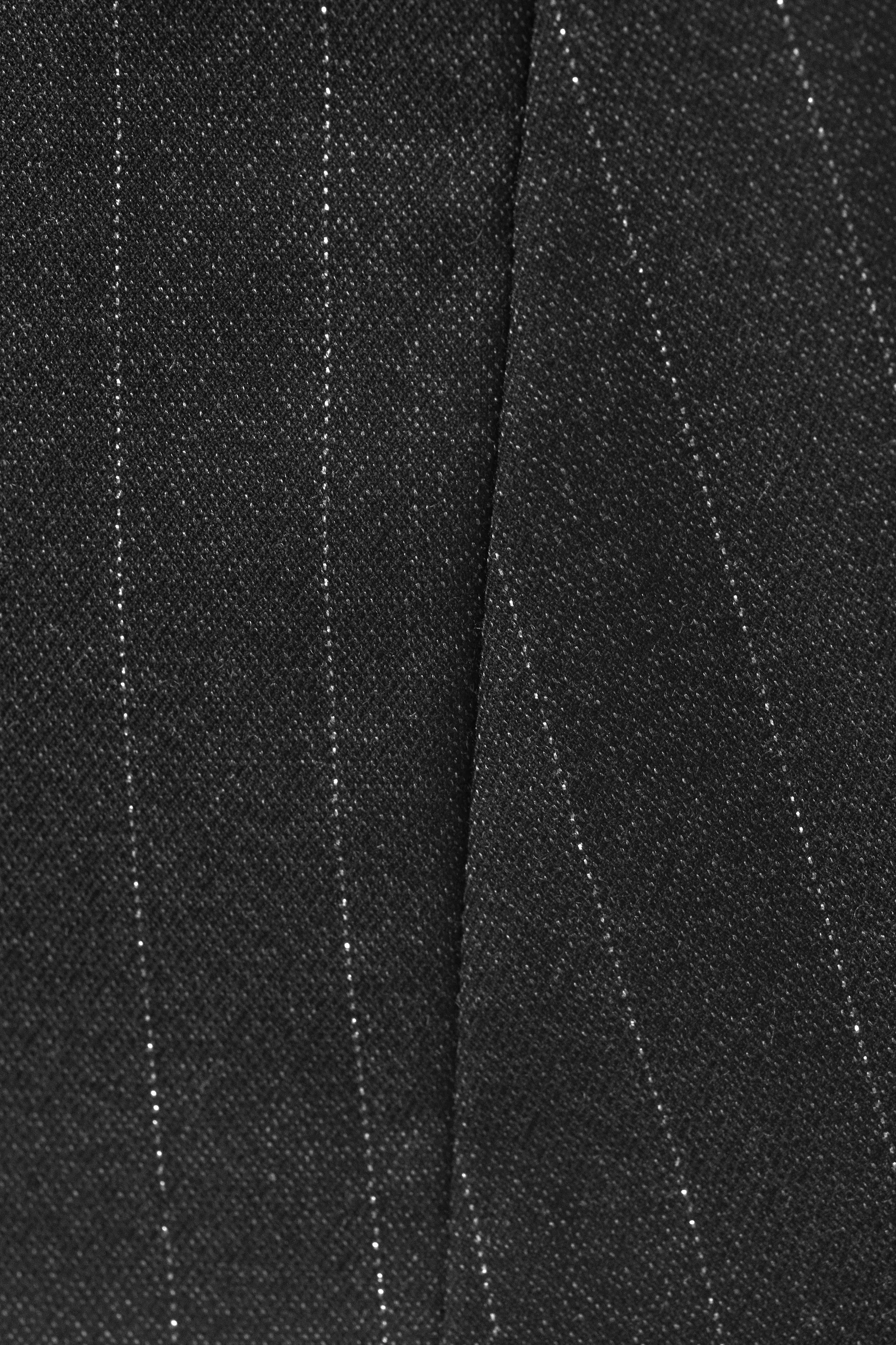 Mini-jupe en sergé brossé taille basse - Gris foncé - Rayures métalliques