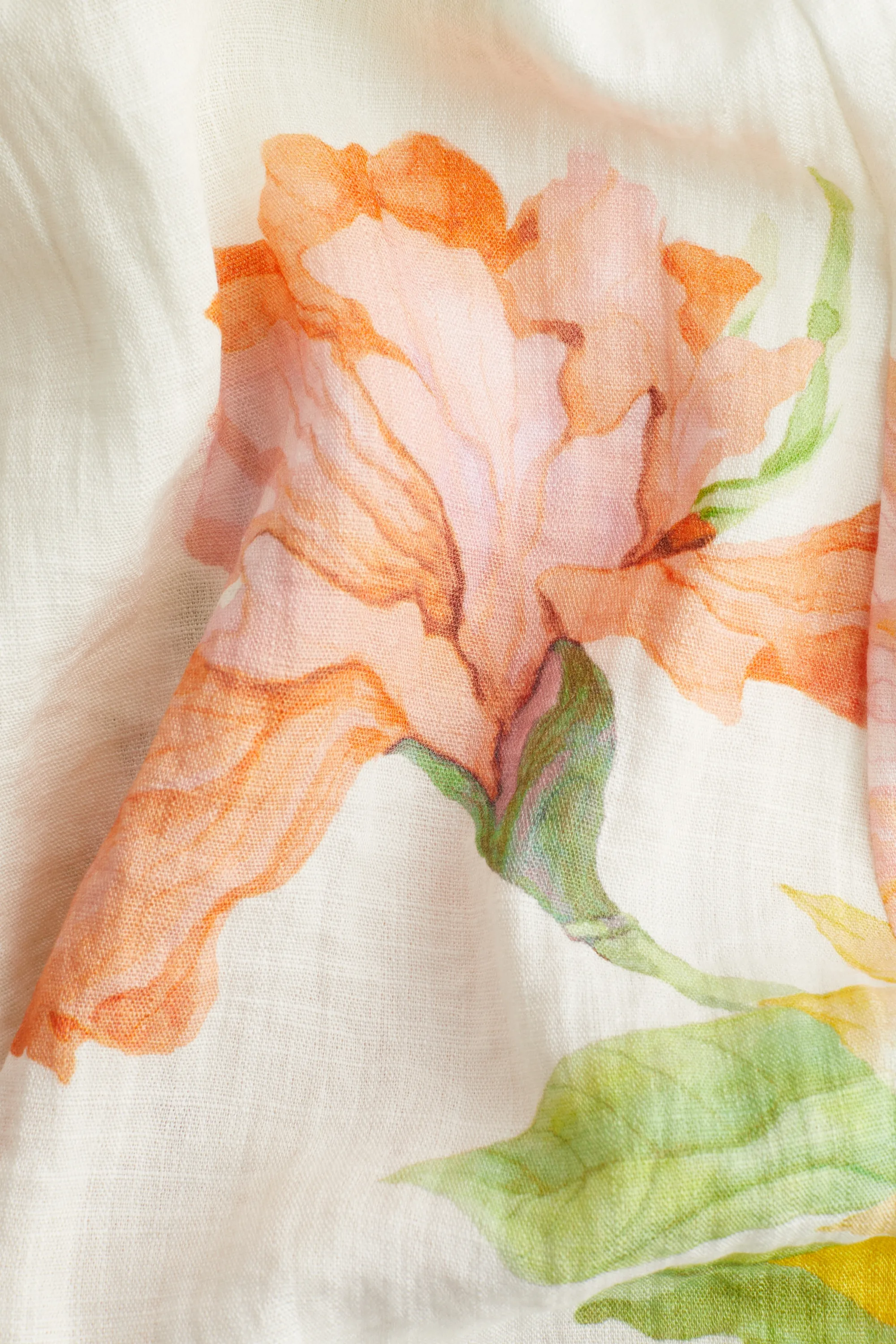 Robe à bretelles fines - Blanc/fleuri