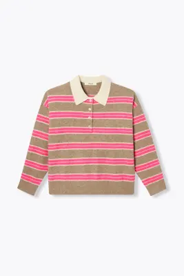 Pull polo rayé Femme