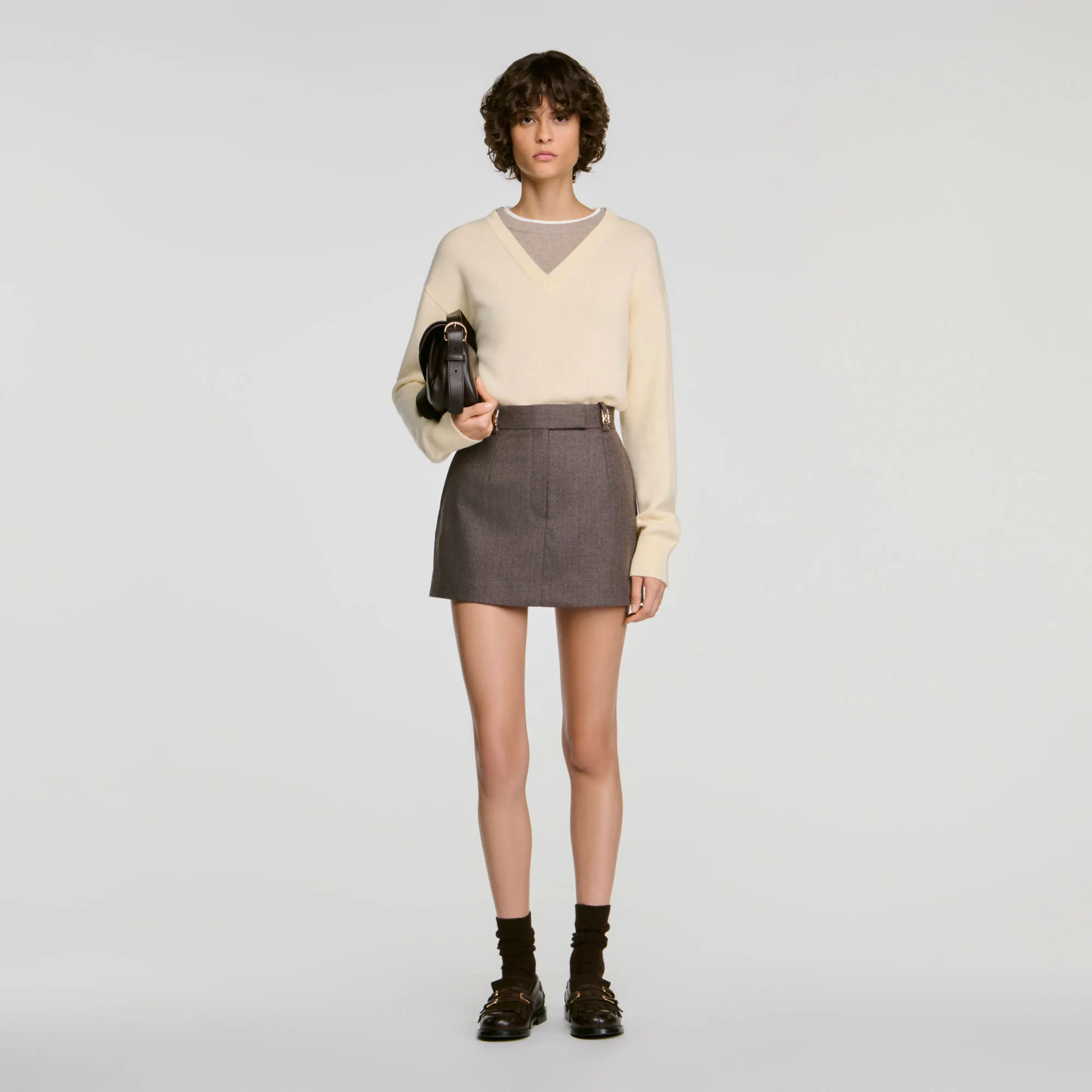 Jupe short en laine