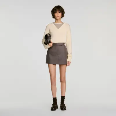 Jupe short en laine