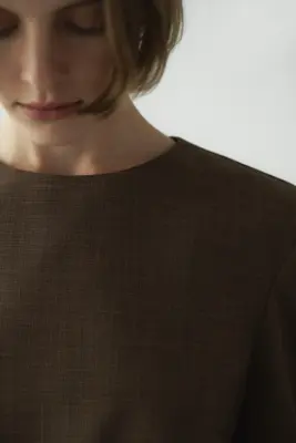 Robe à épaulettes - Taupe — photo 1