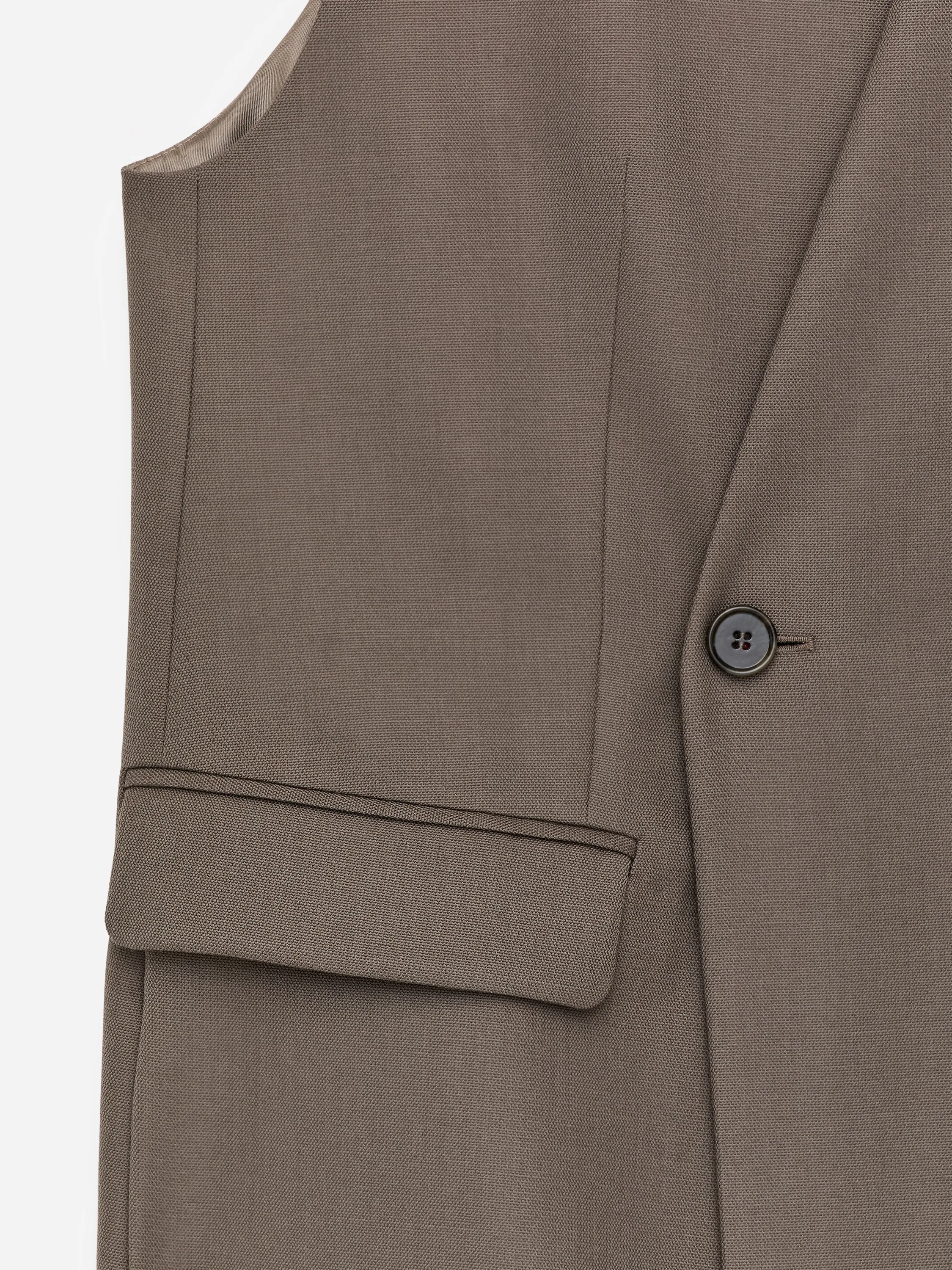 Gilet tailleur en laine mélangée - Taupe foncé