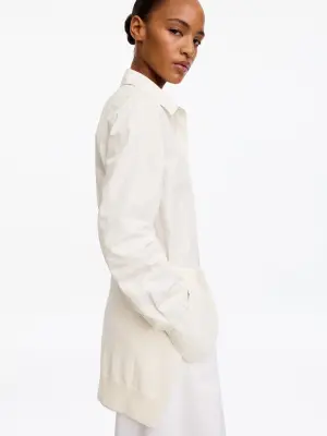 Chemise de smoking en coton - Blanc cassé — photo 3
