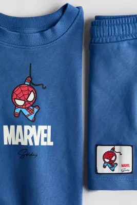 Ensemble 2 pièces en molleton imprimé - Bleu/Spider-Man — photo 1