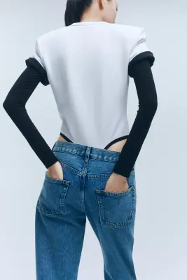 Jean à jambes droites - Bleu denim clair — photo 3