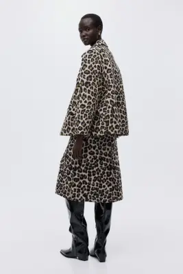 Jupe midi - Beige/imprimé léopard — photo 4