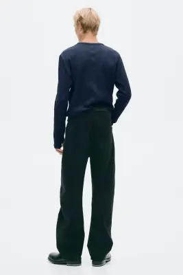 T-shirt Slim Fit en coton - Bleu foncé — photo 3