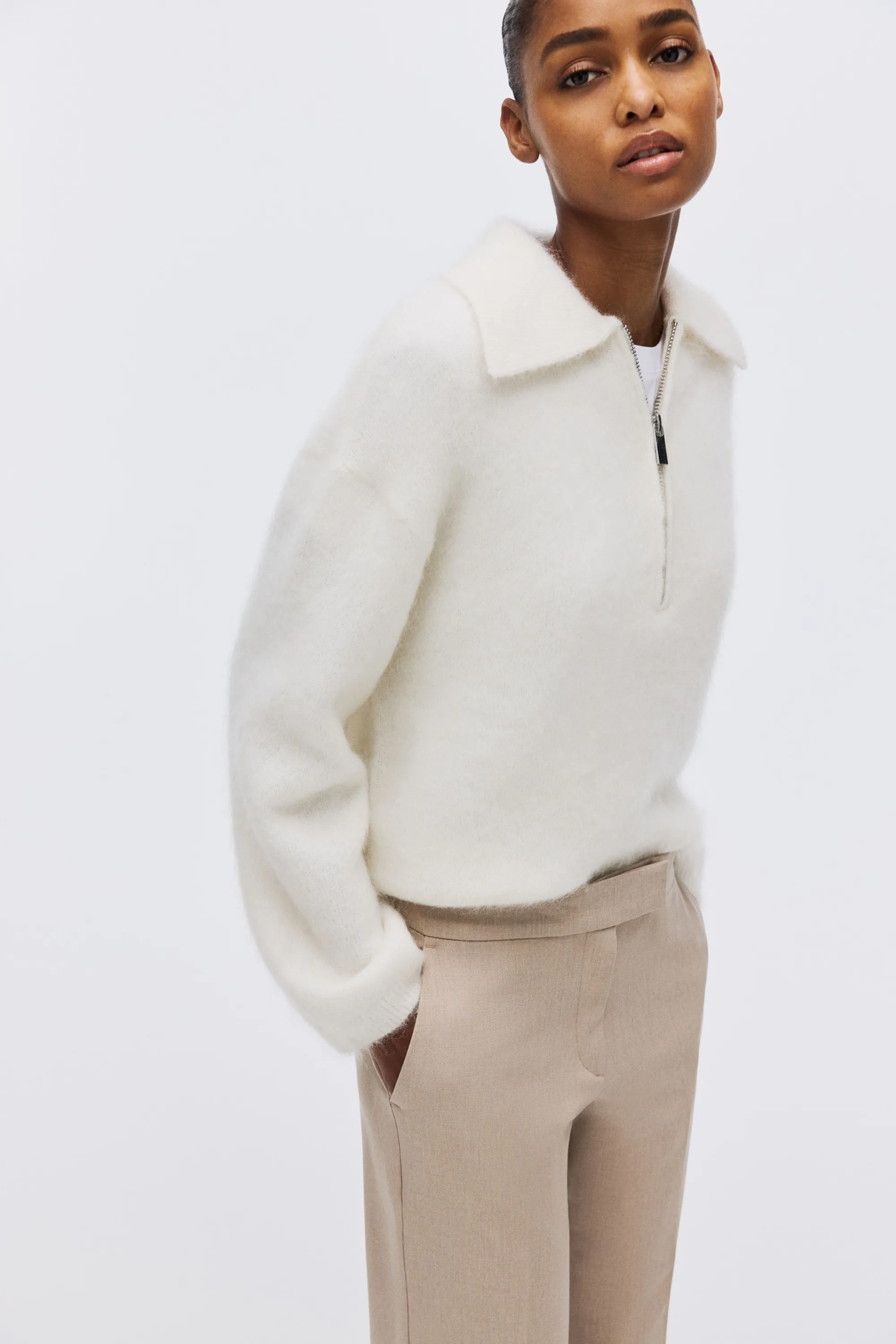 Pantalon évasé - Beige clair