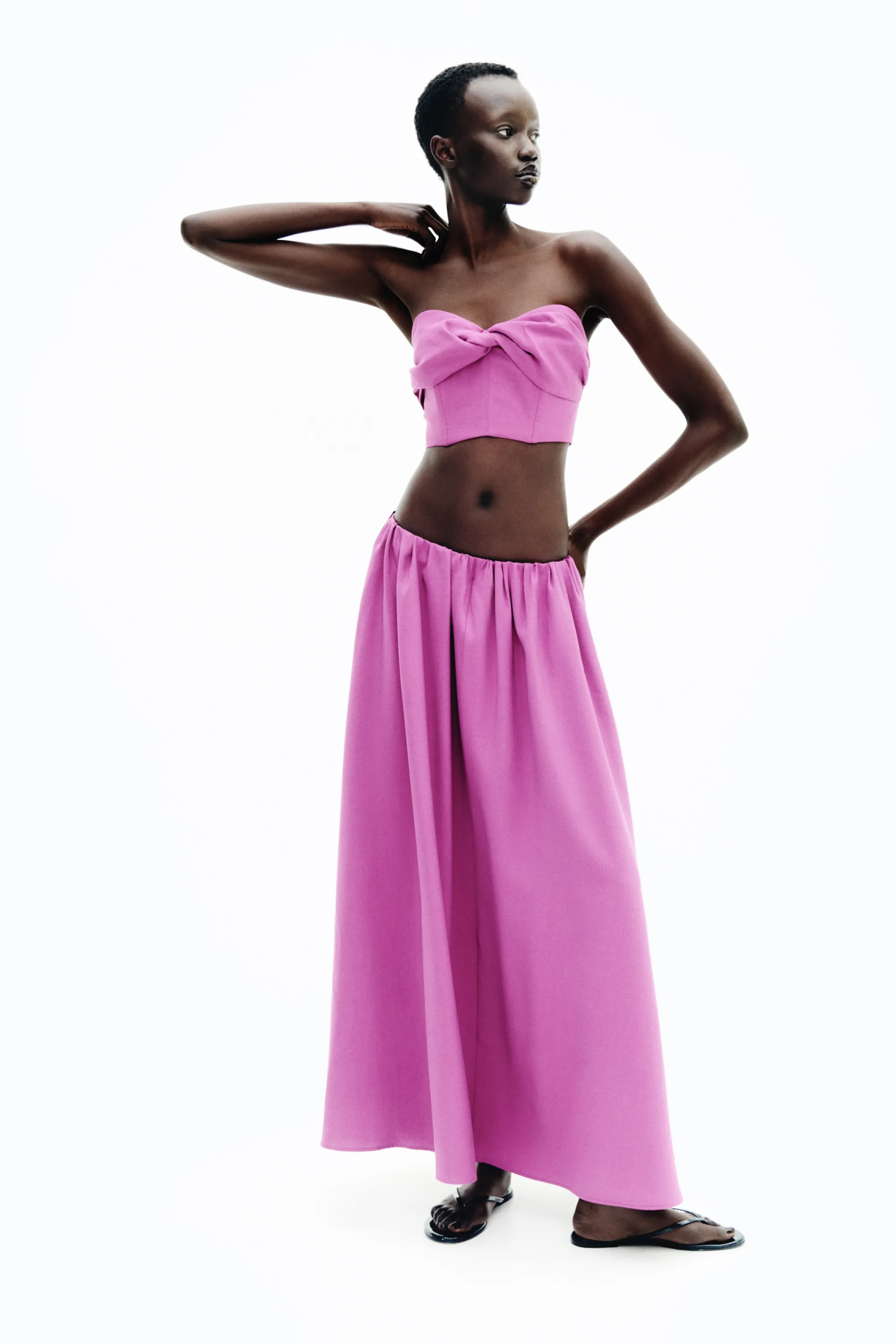 Jupe maxi en viscose mélangée - Violet vif