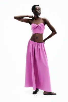 Jupe maxi en viscose mélangée - Violet vif — photo 1