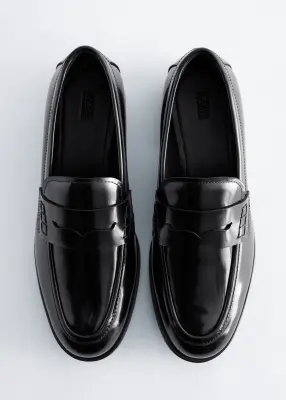 Mocassins fantaisie en cuir - Noir — photo 3