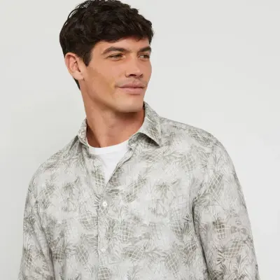 EDEN PARK CHEMISE PALMIER Kaki — photo 4