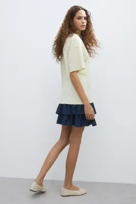 T-shirt oversize avec motif imprimé - Jaune clair/soleil — photo 2