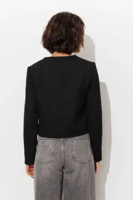 Veste boîte tweedée Femme — photo 4