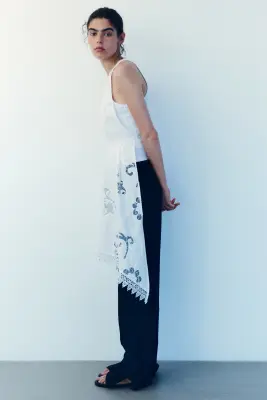 Robe en coton avec broderie anglaise - Blanc — photo 2