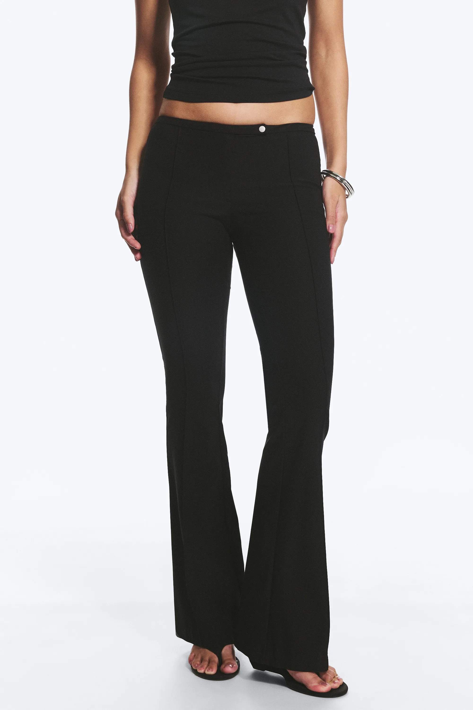 Pantalon skinny évasé taille basse - Noir