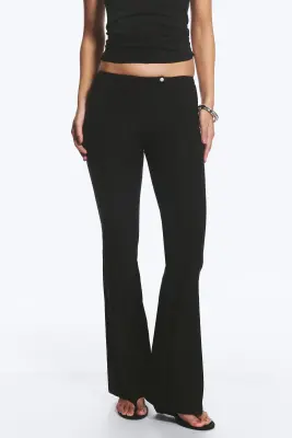Pantalon skinny évasé taille basse - Noir — photo 1