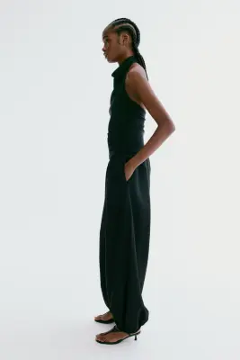 Pantalon jogger à jambes ballon - Noir — photo 3