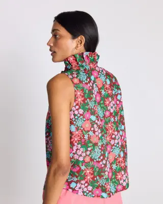 Top Astrid imprimé Liberty rose et bordeaux — photo 4