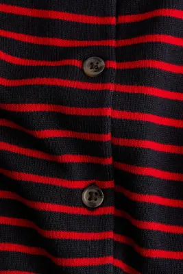 Gilet en maille de viscose mélangée - Bleu marine/rayures rouges — photo 2