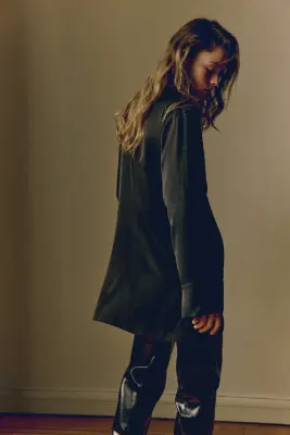 Robe à effet drapé - Noir — photo 3