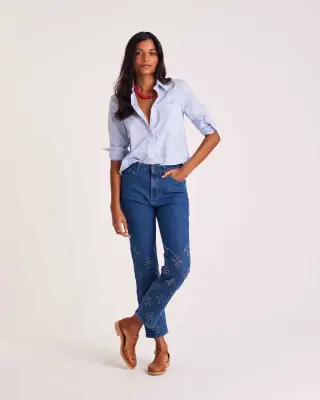 Chemise Ulysse rayures bleu et blanc — photo 4