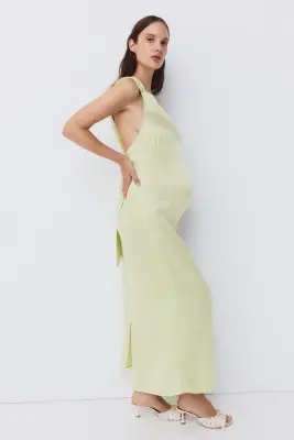MAMA Robe asymétrique en viscose - Jaune clair — photo 3