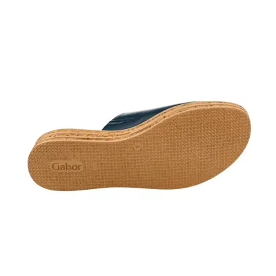 Mules Gabor 44.559.09 Bleu Nuit - Cuir Compensé Liège Grande Pointure Femme — photo 4