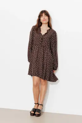 Robe courte à pois Femme — photo 3