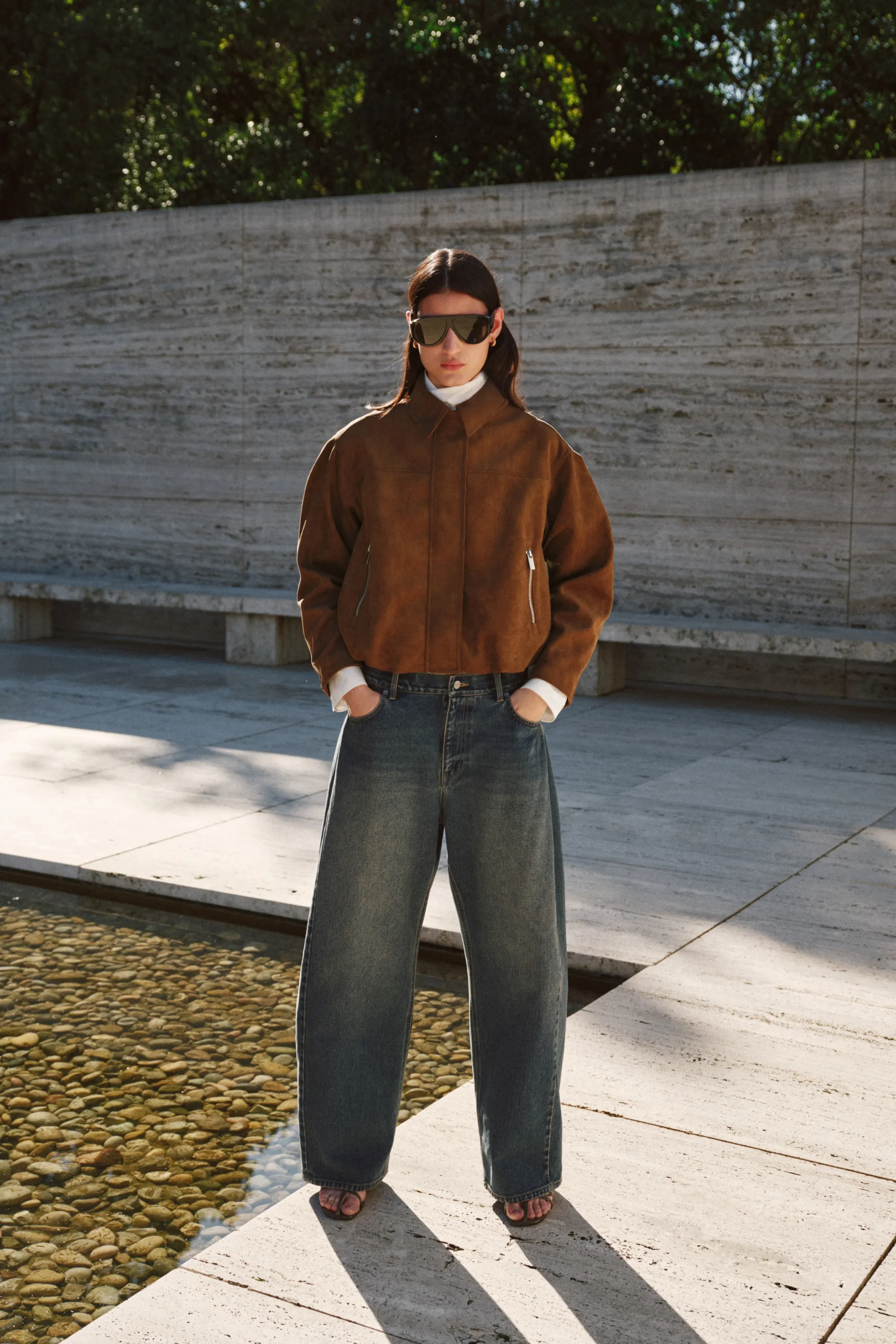 Veste en tissu gratté - Marron