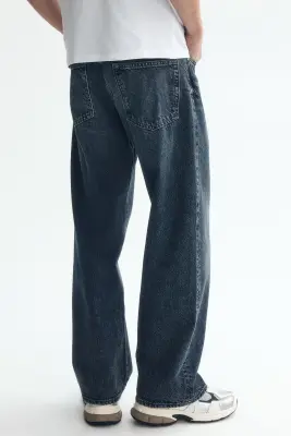 Loose Jeans - Bleu denim foncé délavé — photo 2
