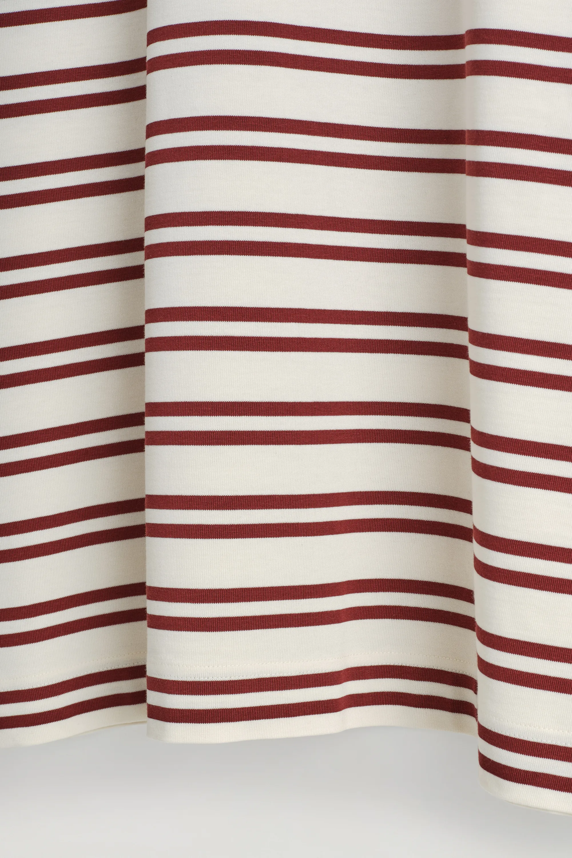 ROBE T-SHIRT COURTE EN COTON - BLANC / ROUGE / RAYURES